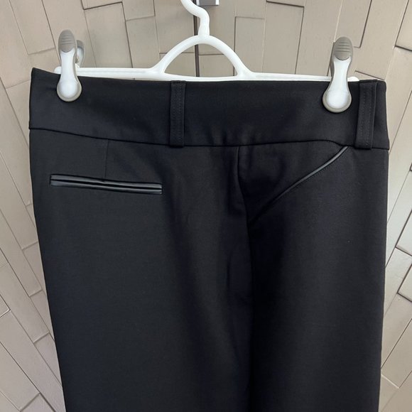 NWT PLUS PETITE Alfani Trouser Leg Black Faux Leather Trim Pants 20 SHORT NEW - Picture 6 of 12